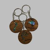 Keyring - Rimu With Paua Insert.
