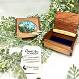 PAUA GEM ON RIMU BOX