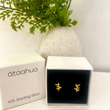 Ataahua Gold Native Leaves Studs