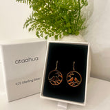 Ataahua Rose Gold Drop Native Birds In Circle