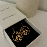 Ataahua Rose Gold Drop Native Birds In Circle