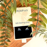 Ataahua Silver Mountains Blue Details Stud Earrings