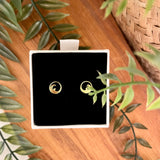 Ataahua  Round Gold Wave Studs