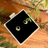 Ataahua  Round Gold Wave Studs