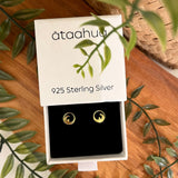 Ataahua  Round Gold Wave Studs