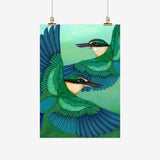 Kathryn Furniss Tea Towel - 'Sacred' - Kingfishers