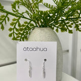 Ataahua Feather Drop Silver Earrings