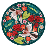 Catherine Marion Art 1000 Piece Round Jigsaw Puzzle - Chirpy Fantails