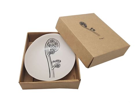 Jo Luping Design - Black Fern Frond On White - 10cm Porcelain Bowl