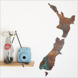 Crystal Ashley NZ Map Copper Patina Print